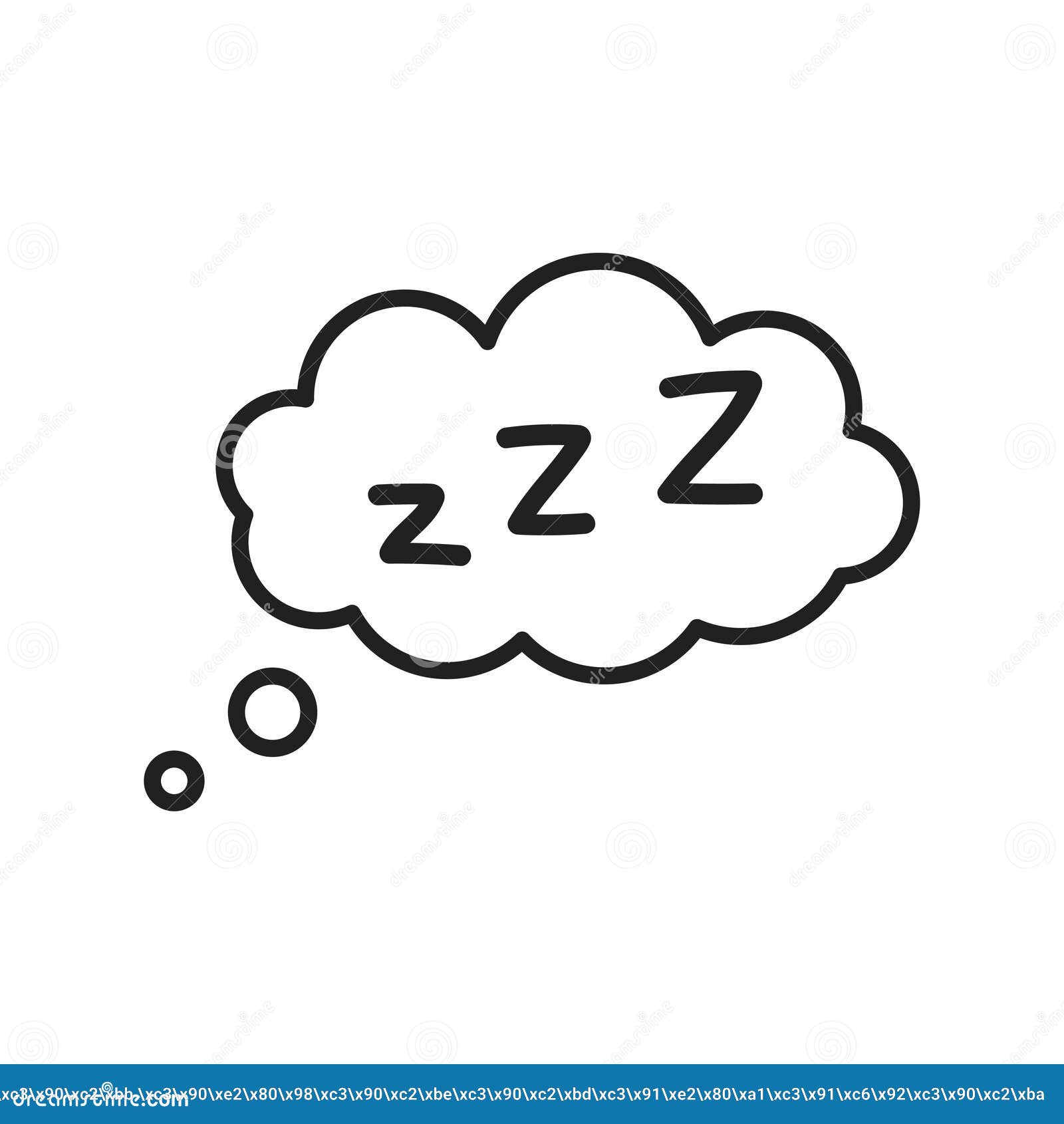 Hand Drawn Zzz Sleep Wave in Cloud Isolated on White Background. Vector ...