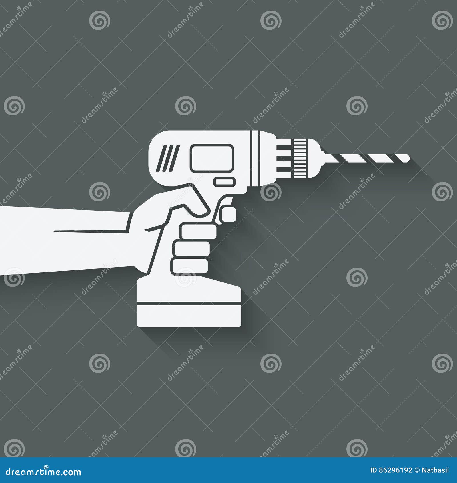 Hand with Drill. Repair Concept Stock Vector Illustration of repair