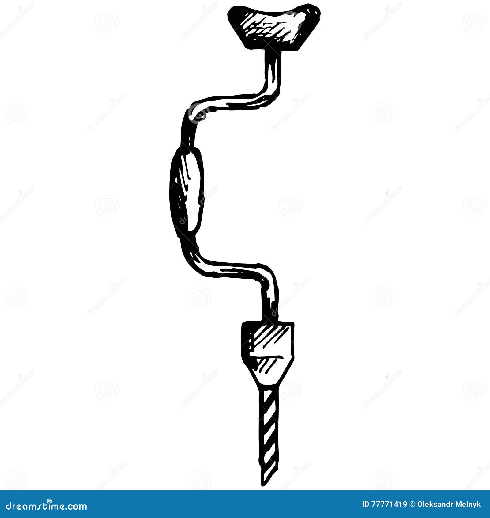 Hand drill stock vector. Illustration of mechanic, design 77771419