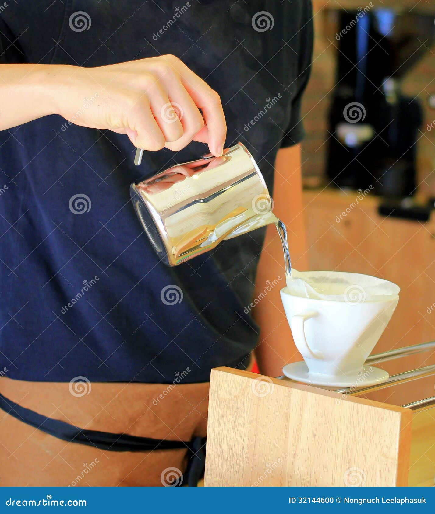 Hand drip coffee stock photo. Image of paper, pouring 32144600