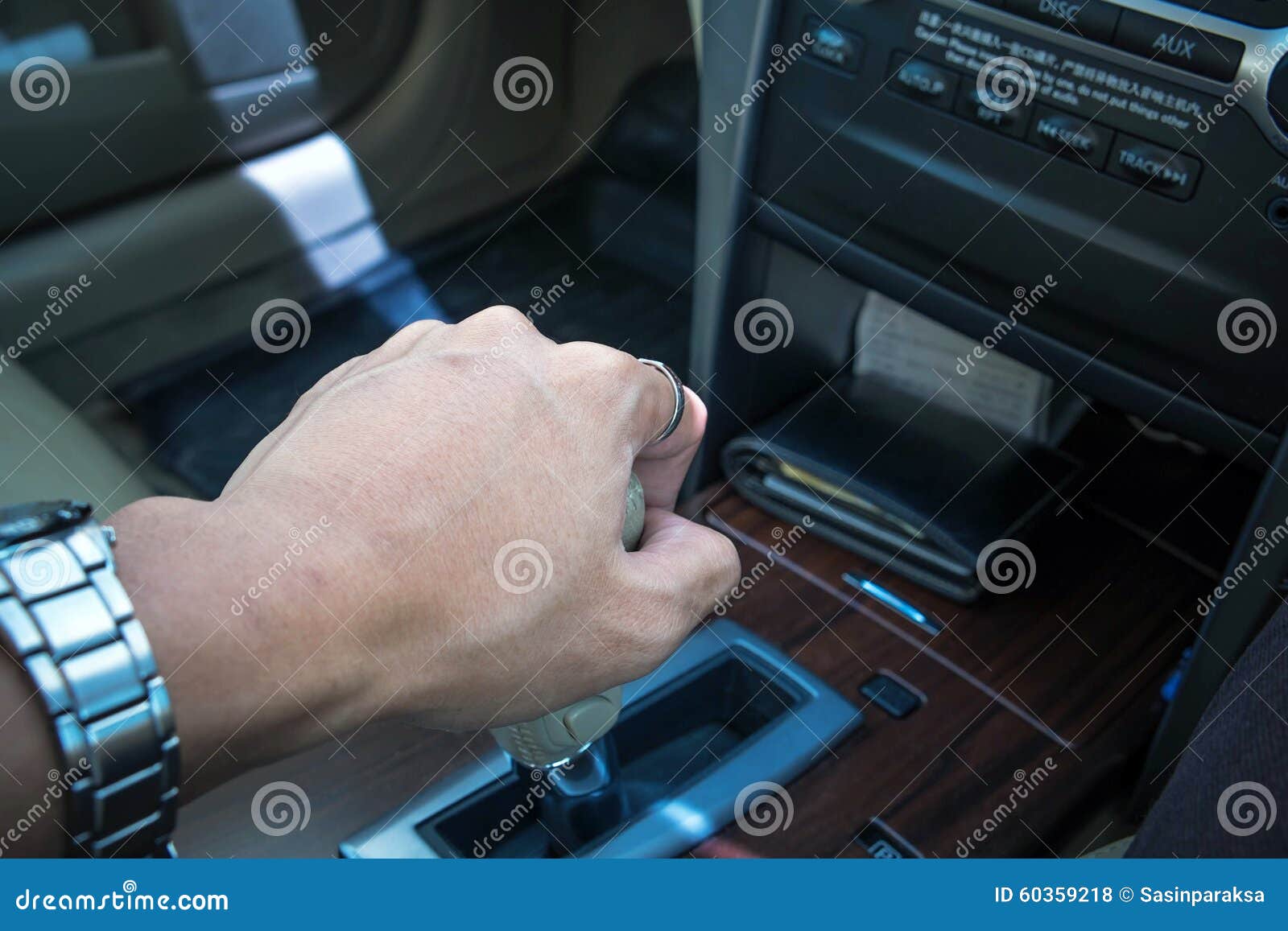 Hand of Driver Shifting Gear of Automatic Car Stock Photo Image of