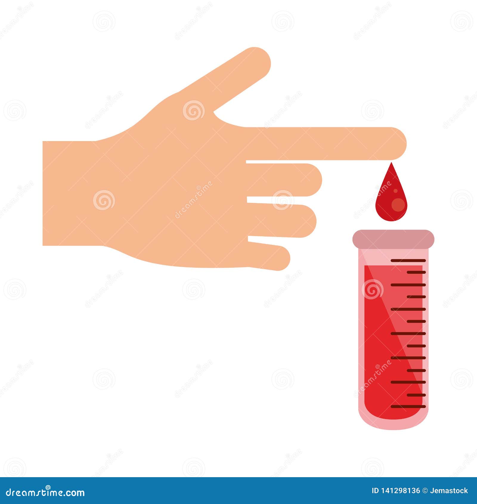 Hand Dropping Blood on Test Tube Stock Vector - Illustration of clinic