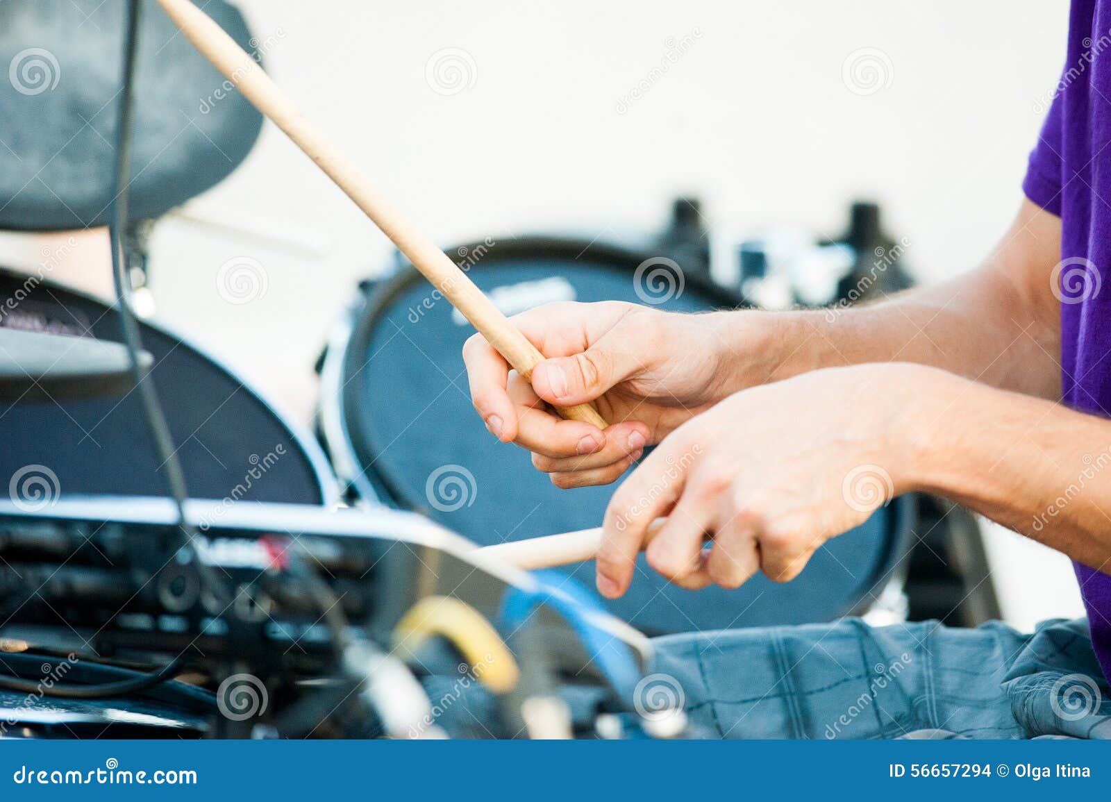 Hand of drummer closeup stock photo. Image of hand, adult 56657294