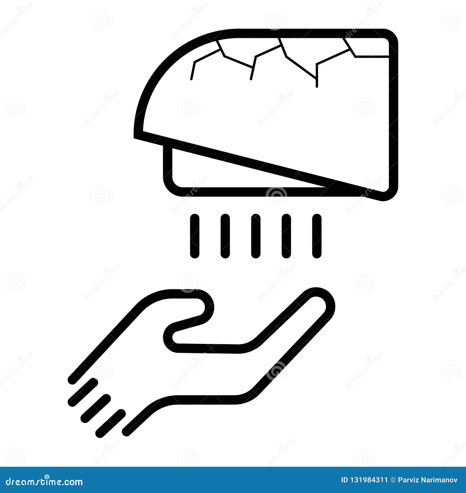 Hand dryer line icon stock illustration. Illustration of symbol 131984311