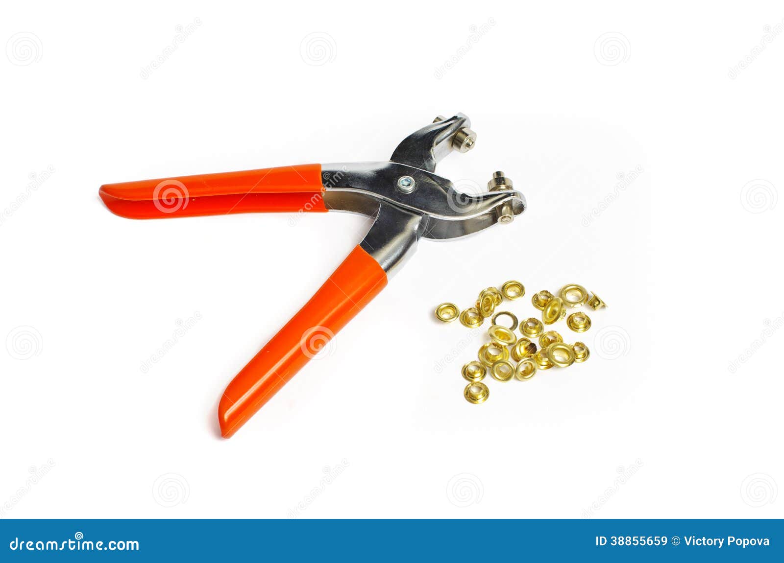 Hand Eyelet Tool and Metal Eyelets Stock Image Image of repairing