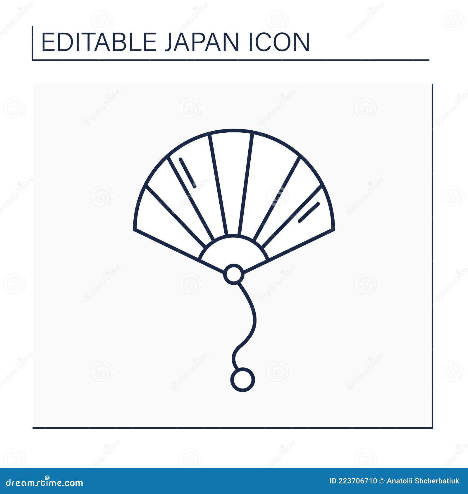 hand fan line icon