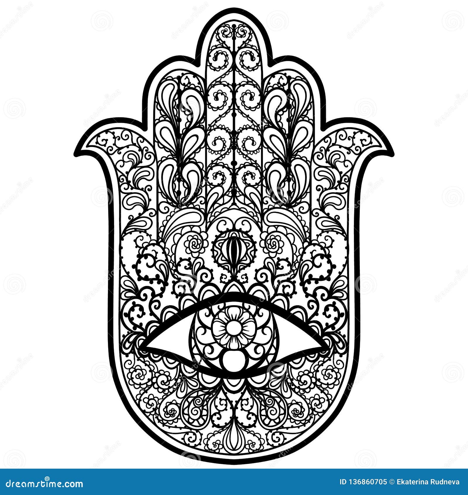 The Hand of Fatima, Hamsa, God S Hand Stock Vector - Illustration of ...