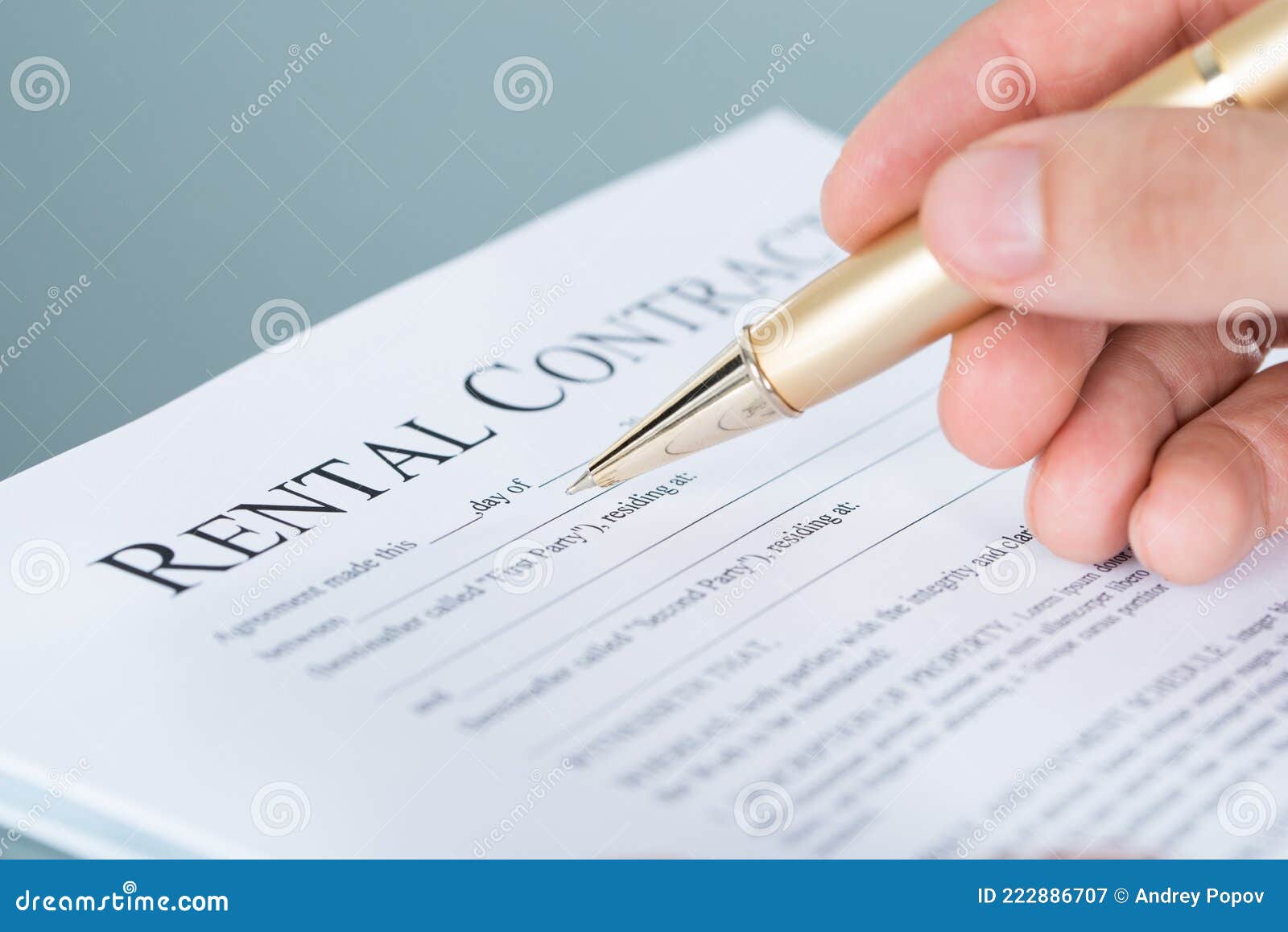 Hand Filling Rental Contract Stock Image Image of guys, population
