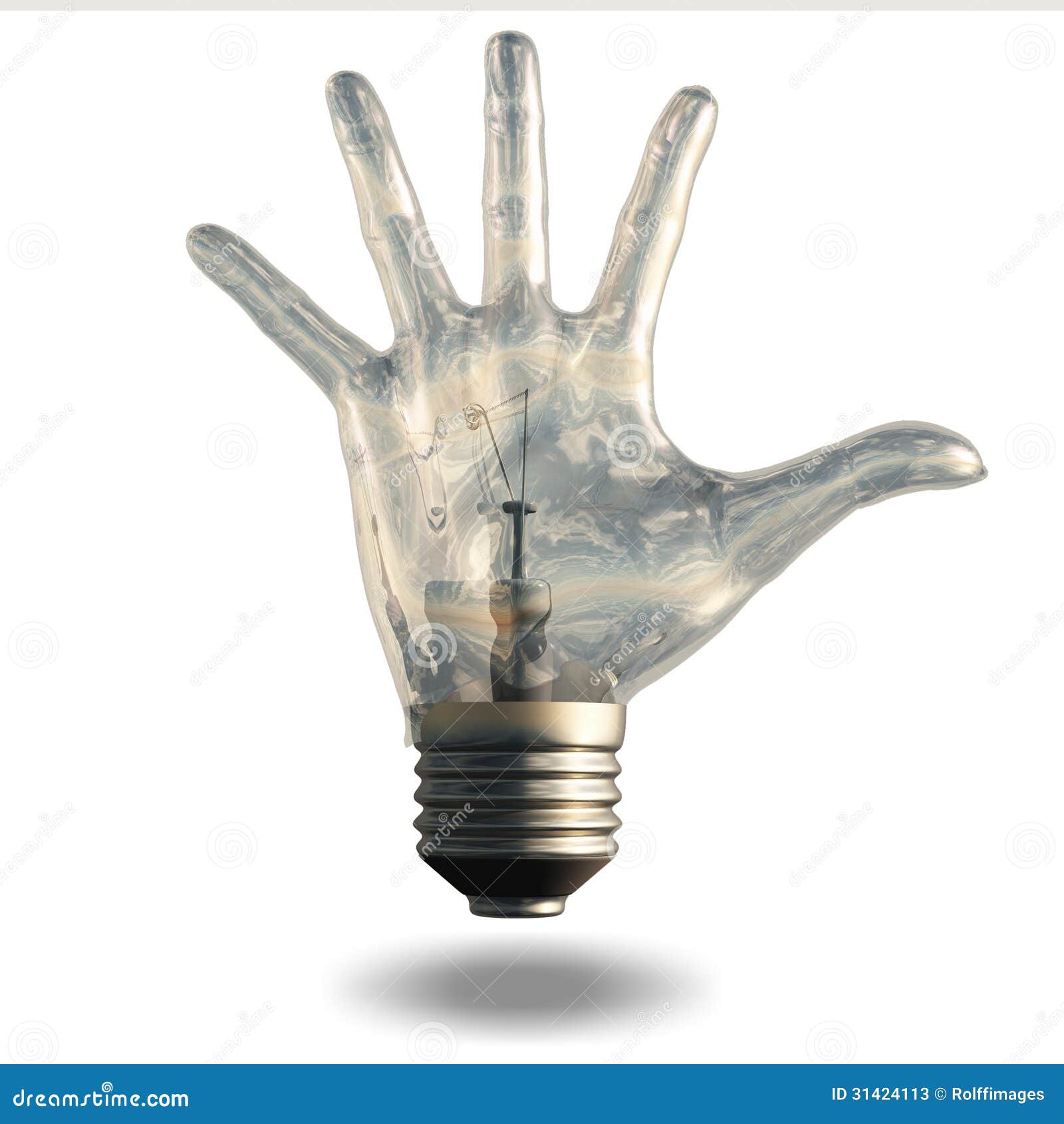 Hand fingers light bulb stock illustration. Illustration of graphic
