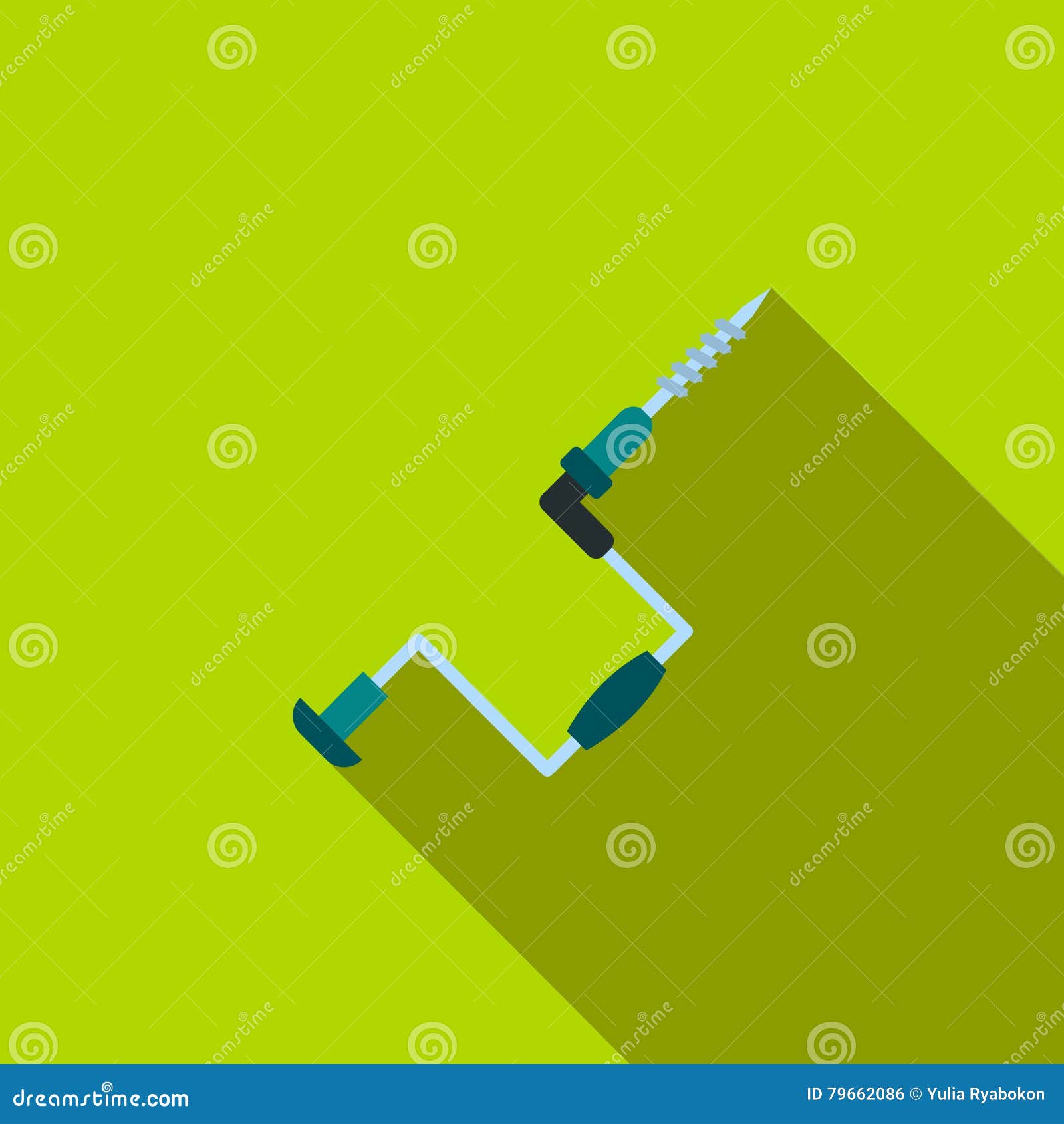 Download Hand Fishing Ice Drill Flat Icon Stock Vector ...