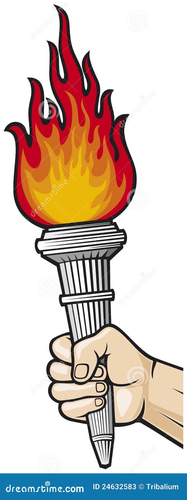 Hand With Flaming Torch Stock Vector Illustration Of Aspirations 24632583