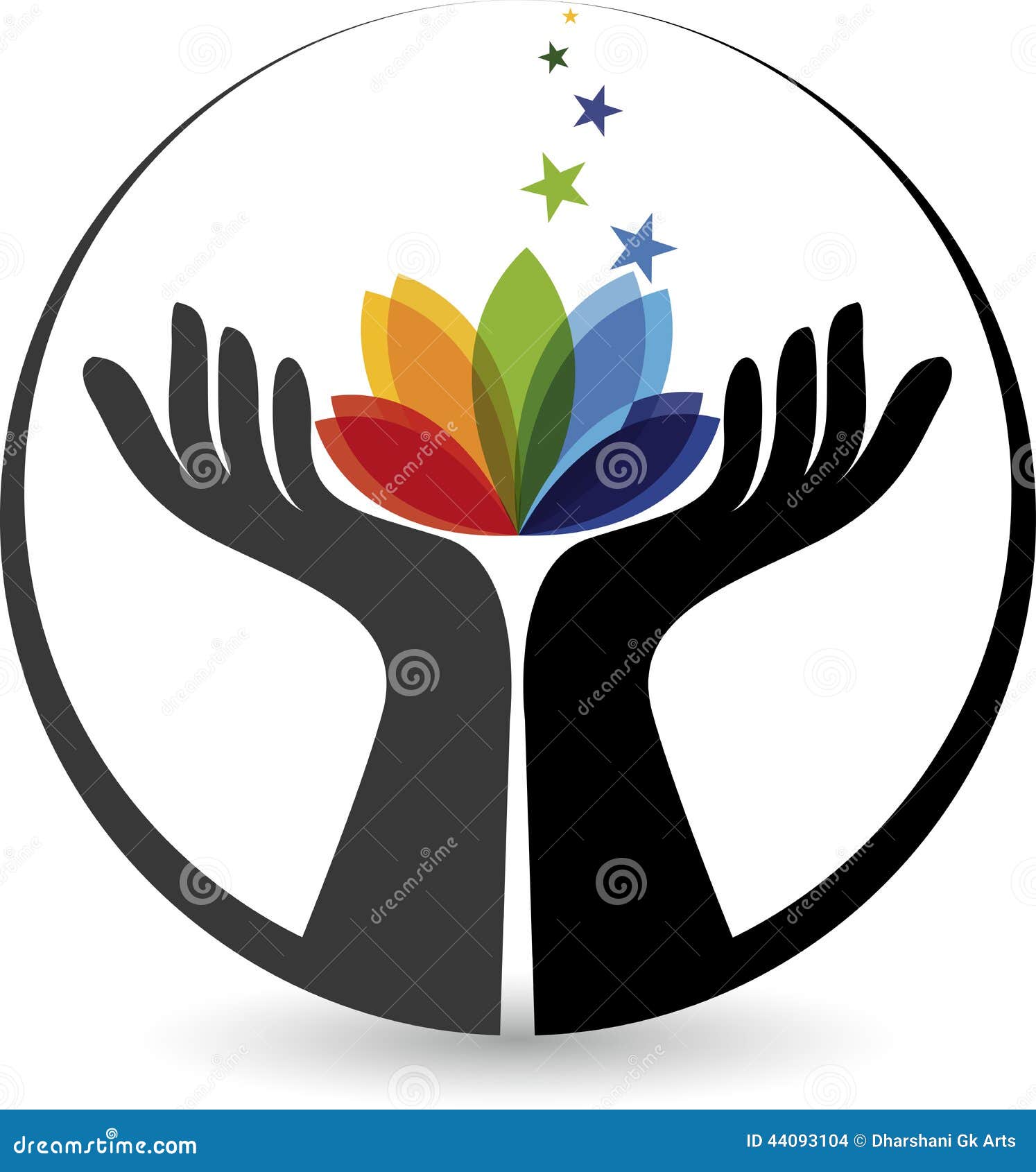 Hand flower logo stock vector. Illustration of creative 44093104