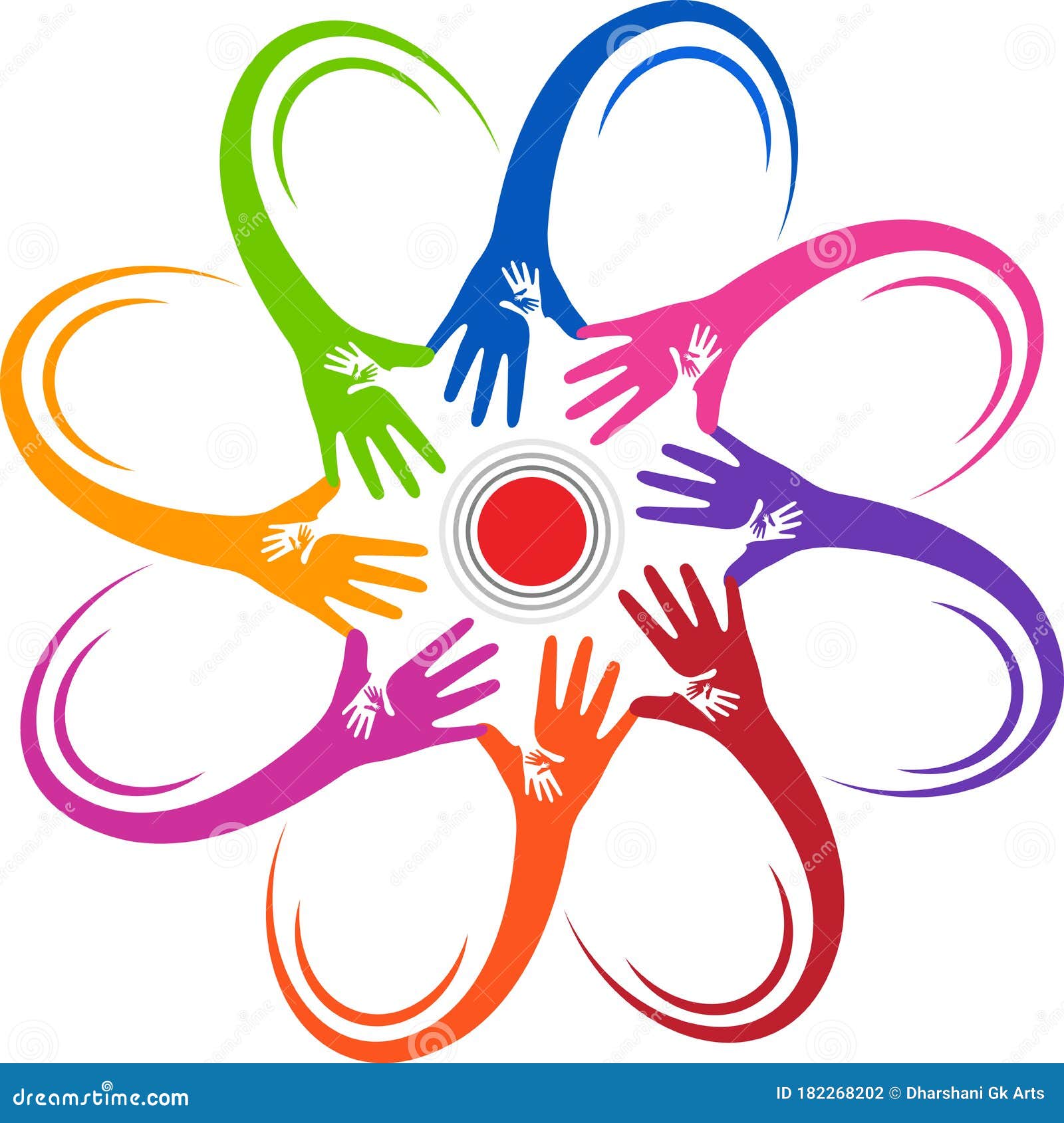 Hand flower logo stock vector. Illustration of care 182268202