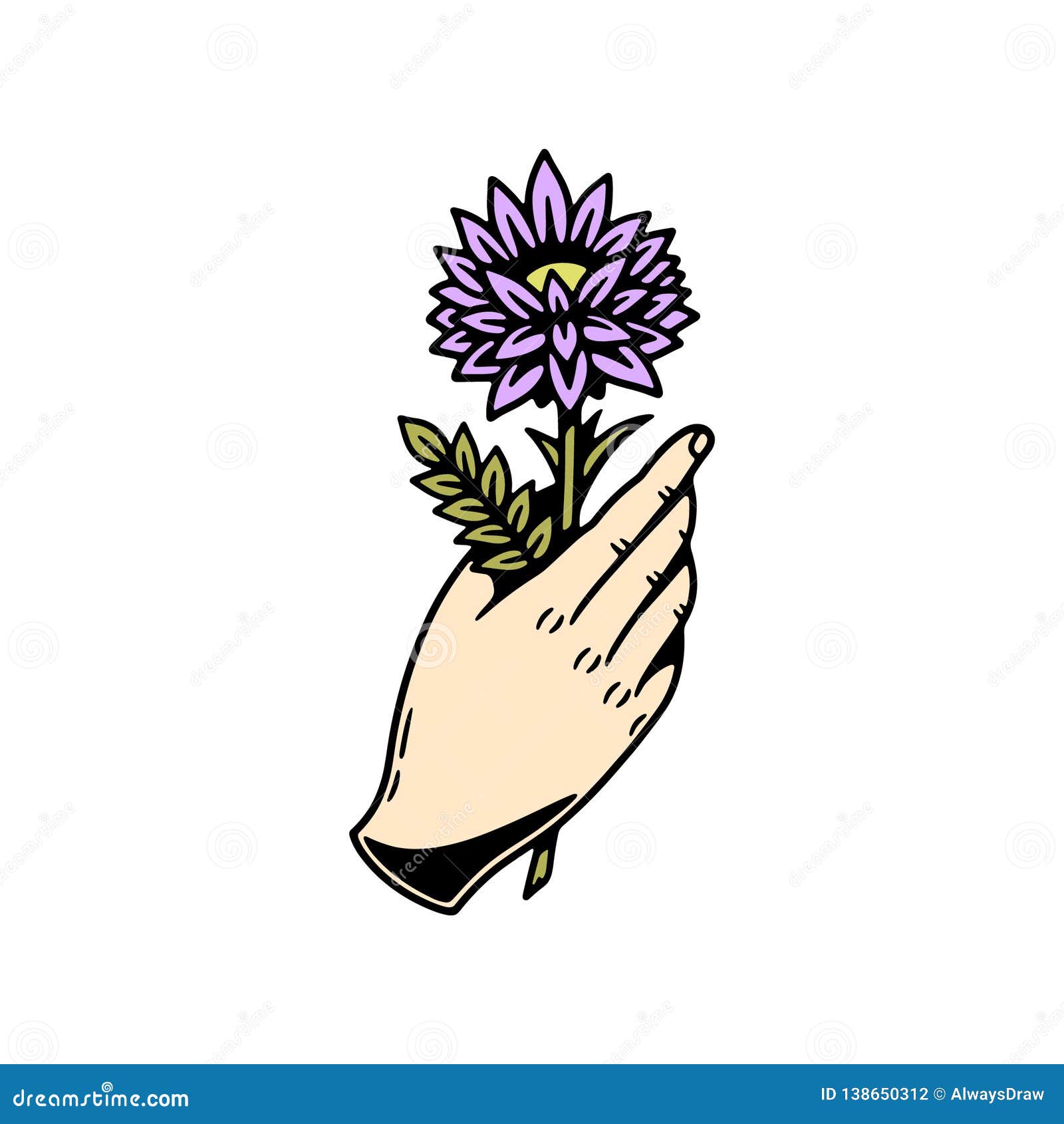 HAND and FLOWER stock vector. Illustration of garden 138650312