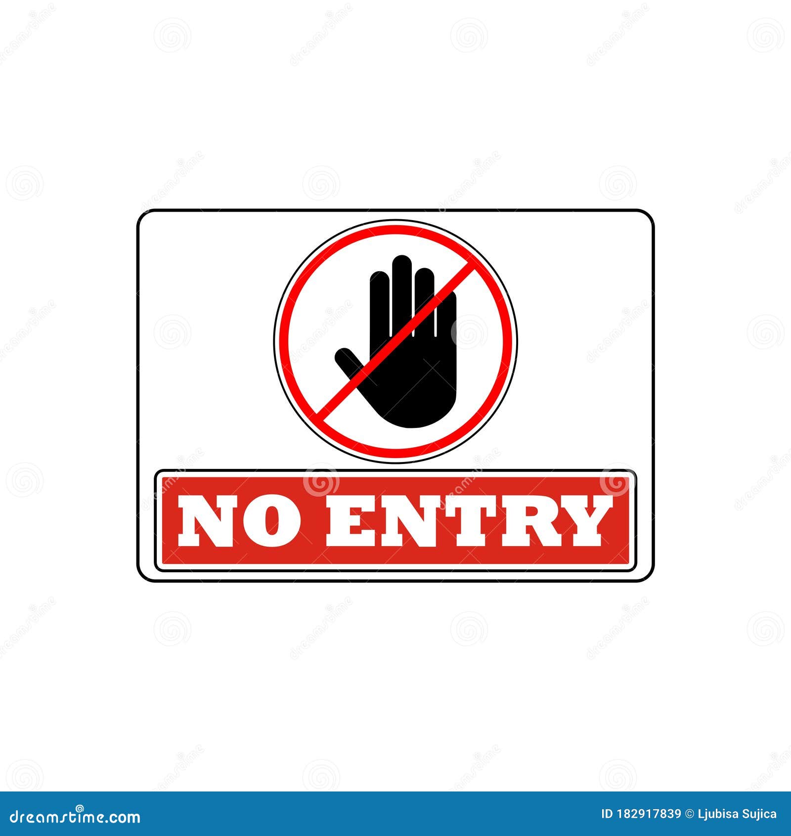 Hand Forbidden Sign. Blocking Sign with Hand Icon. Stop Sign. No Entry ...