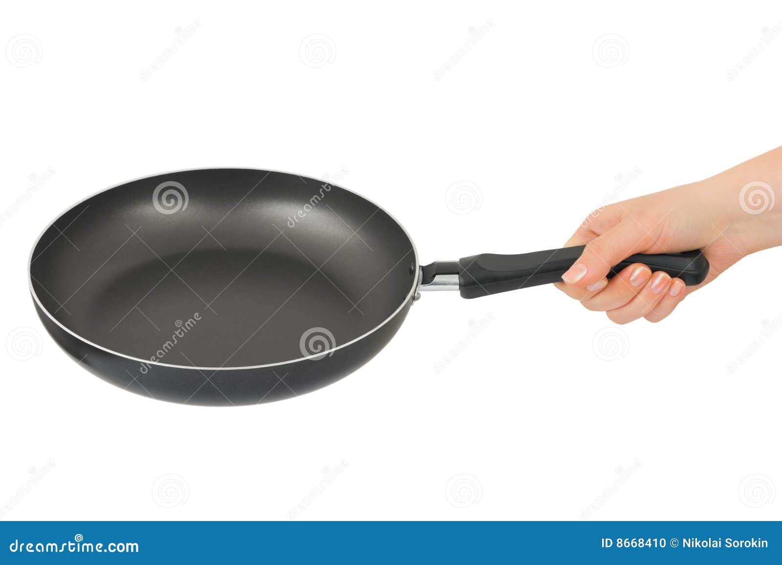 Hand with frying pan stock photo. Image of housewife, dripping - 8668410