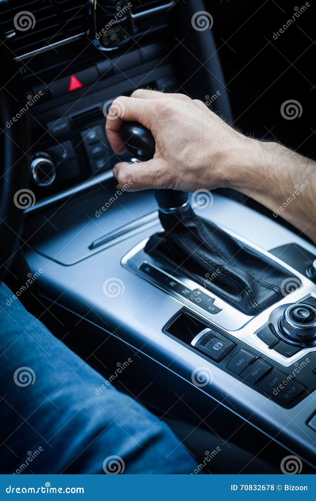 Hand on gear stick stock photo. Image of gearstick, driver 70832678