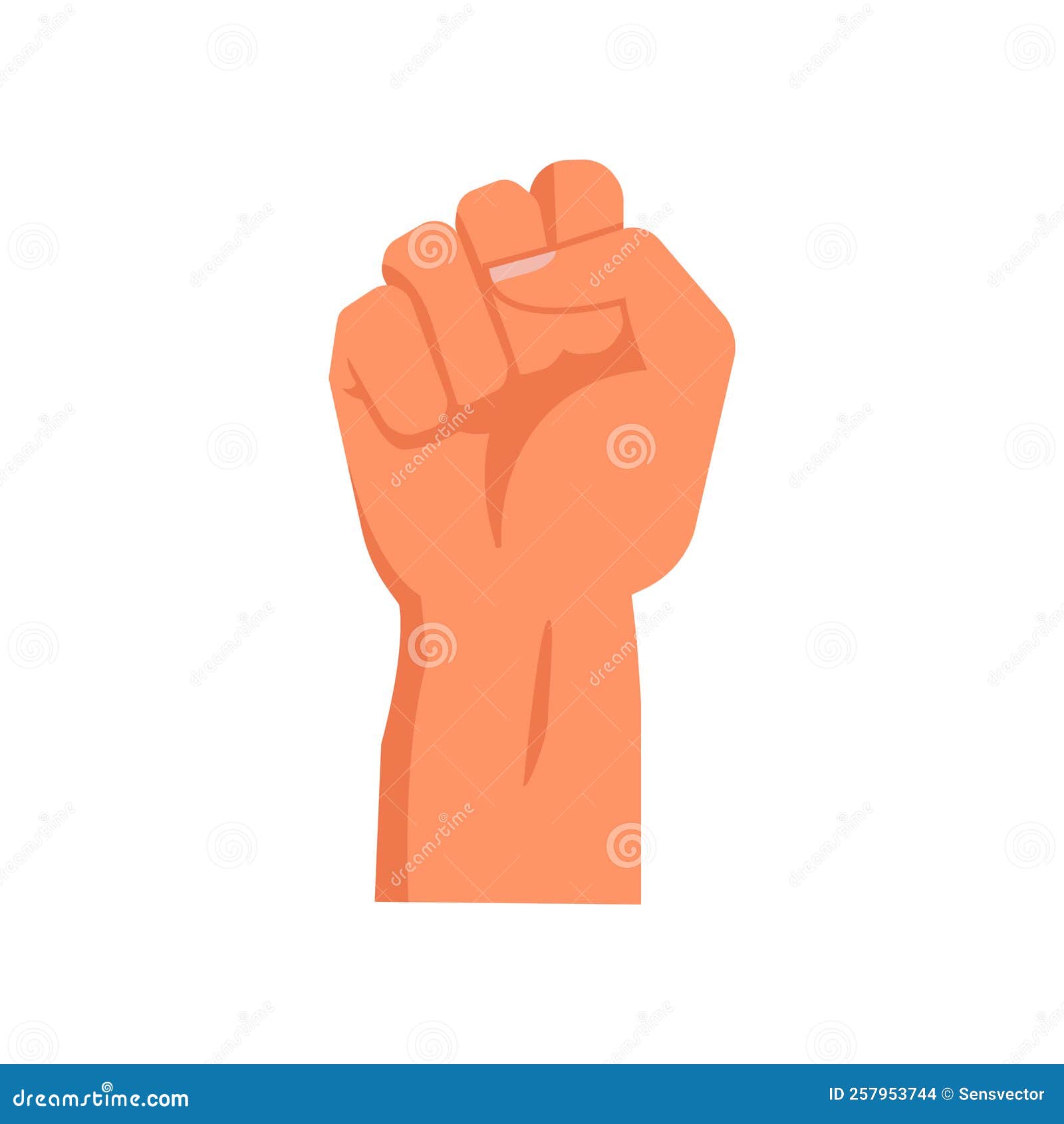 Hand Gesture, Clenched Fist Raised Up Stock Vector Illustration of