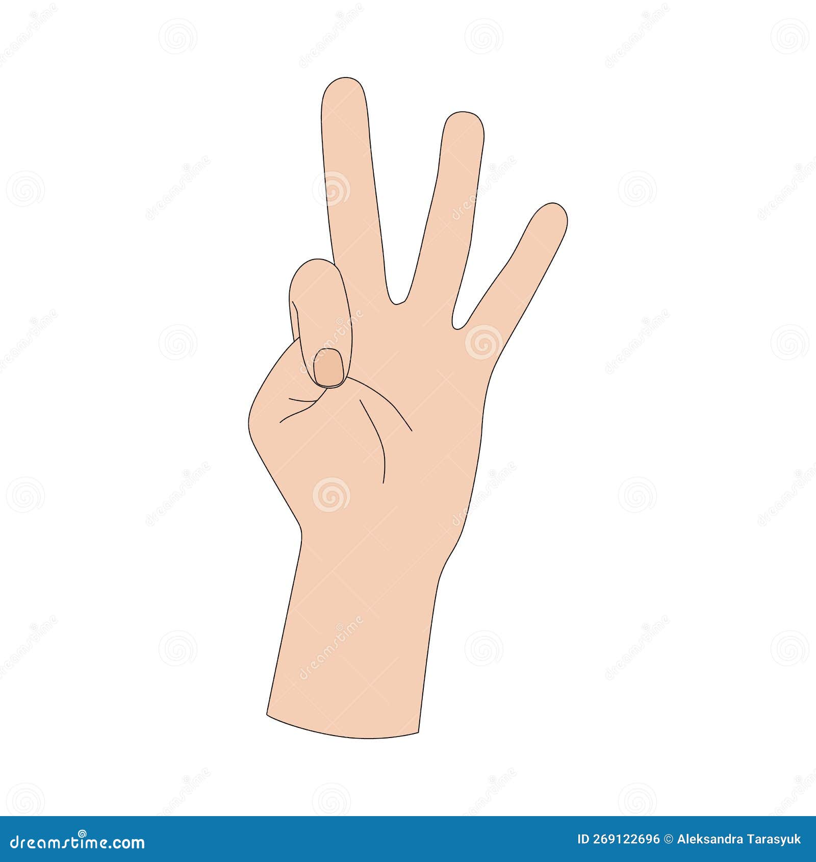 Hand Gesture Pointing Number One Sign Stock Vector - Illustration of  vector, closeup: 129793095