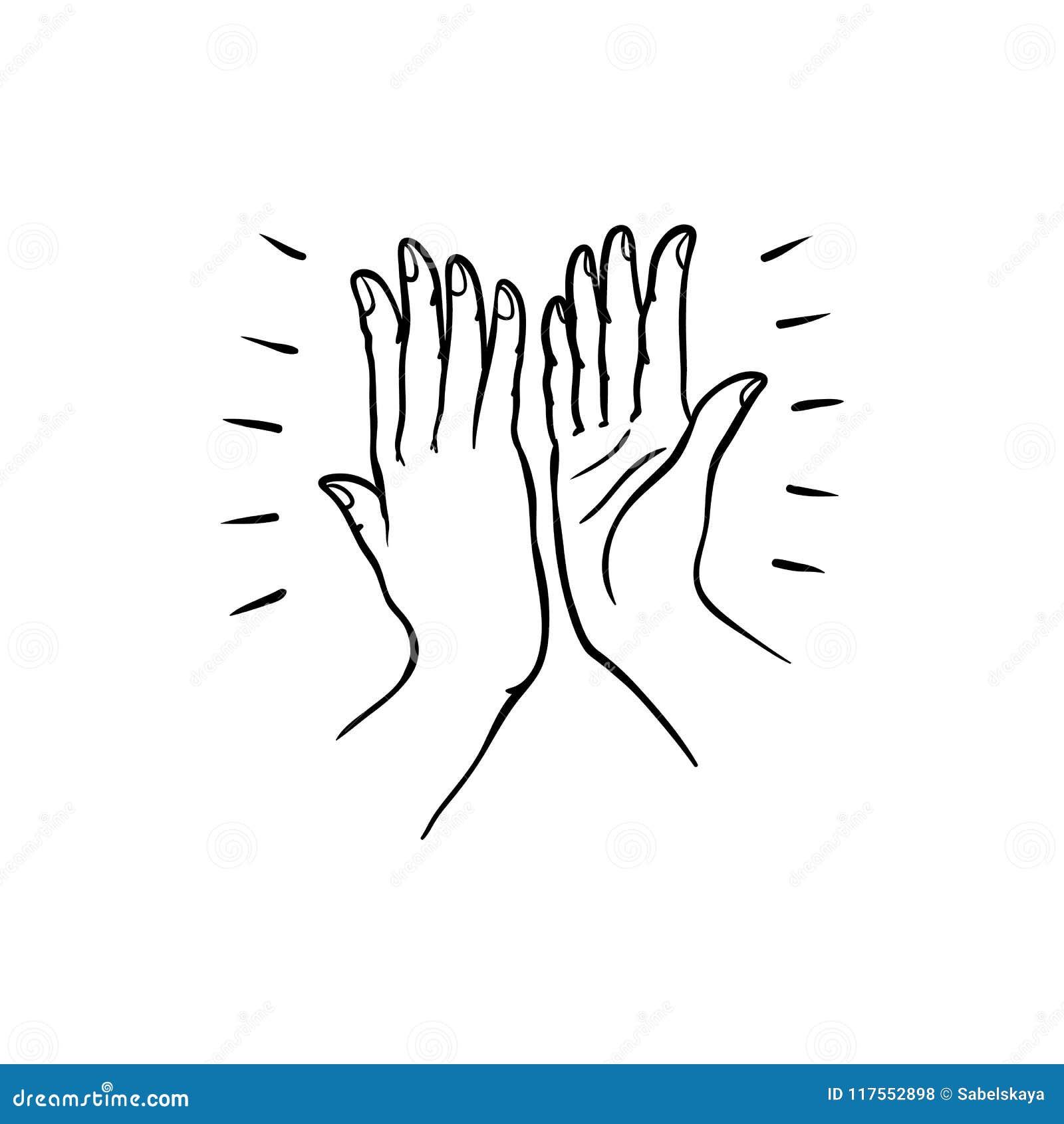 Premium Vector  High five hand drawn lettering two hands clapping in high  five gesture teamwork friendship unity