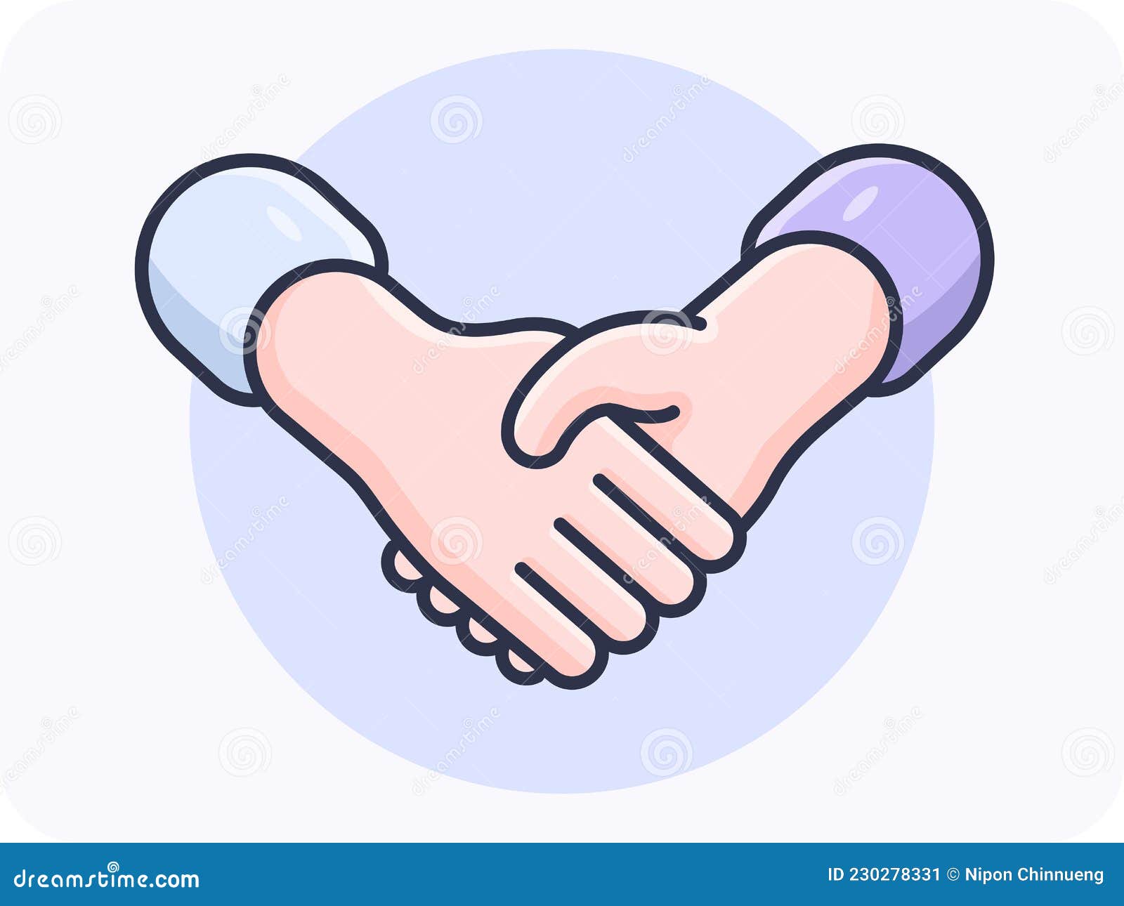 Men Shaking Hands Vector Emoji Isolated On White Background Stock