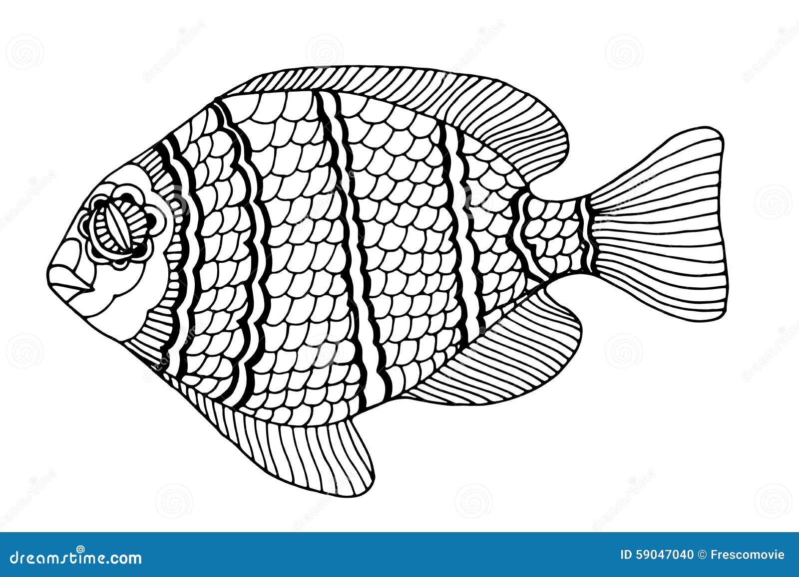 Hand gezeichnete Fische vektor abbildung. Illustration von ikone - 59047040