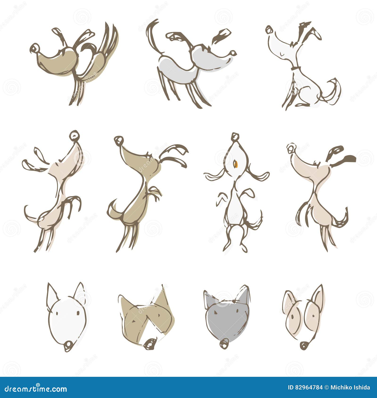 Hand Hundeillustrationen Stock Abbildung