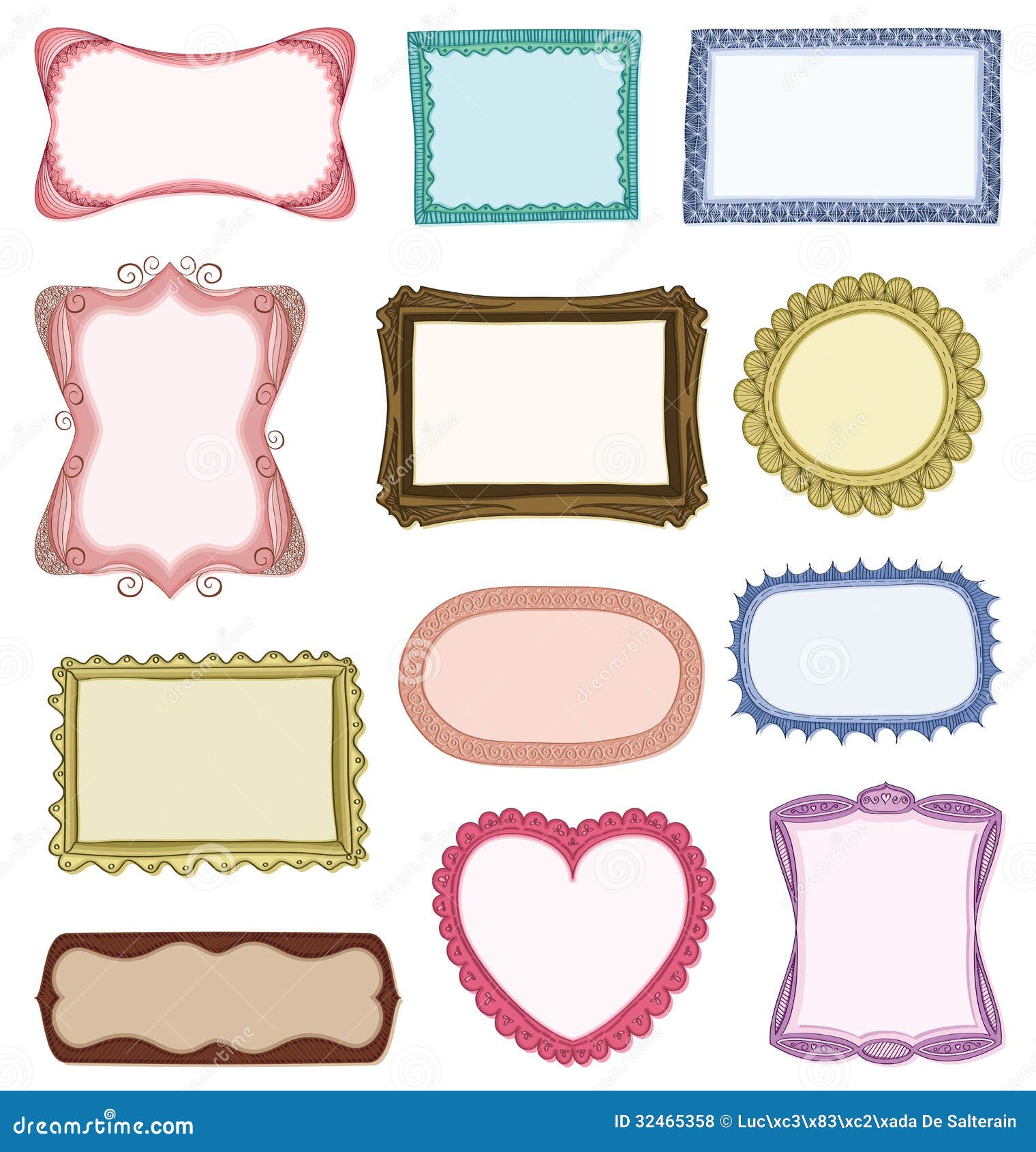 Hand gezeichnete Rahmen vektor abbildung. Illustration von antike