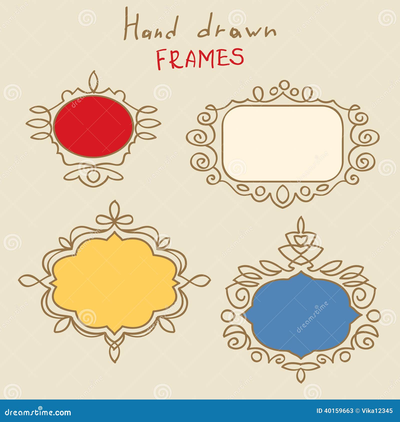 Hand gezeichnete Rahmen vektor abbildung. Illustration von skizze