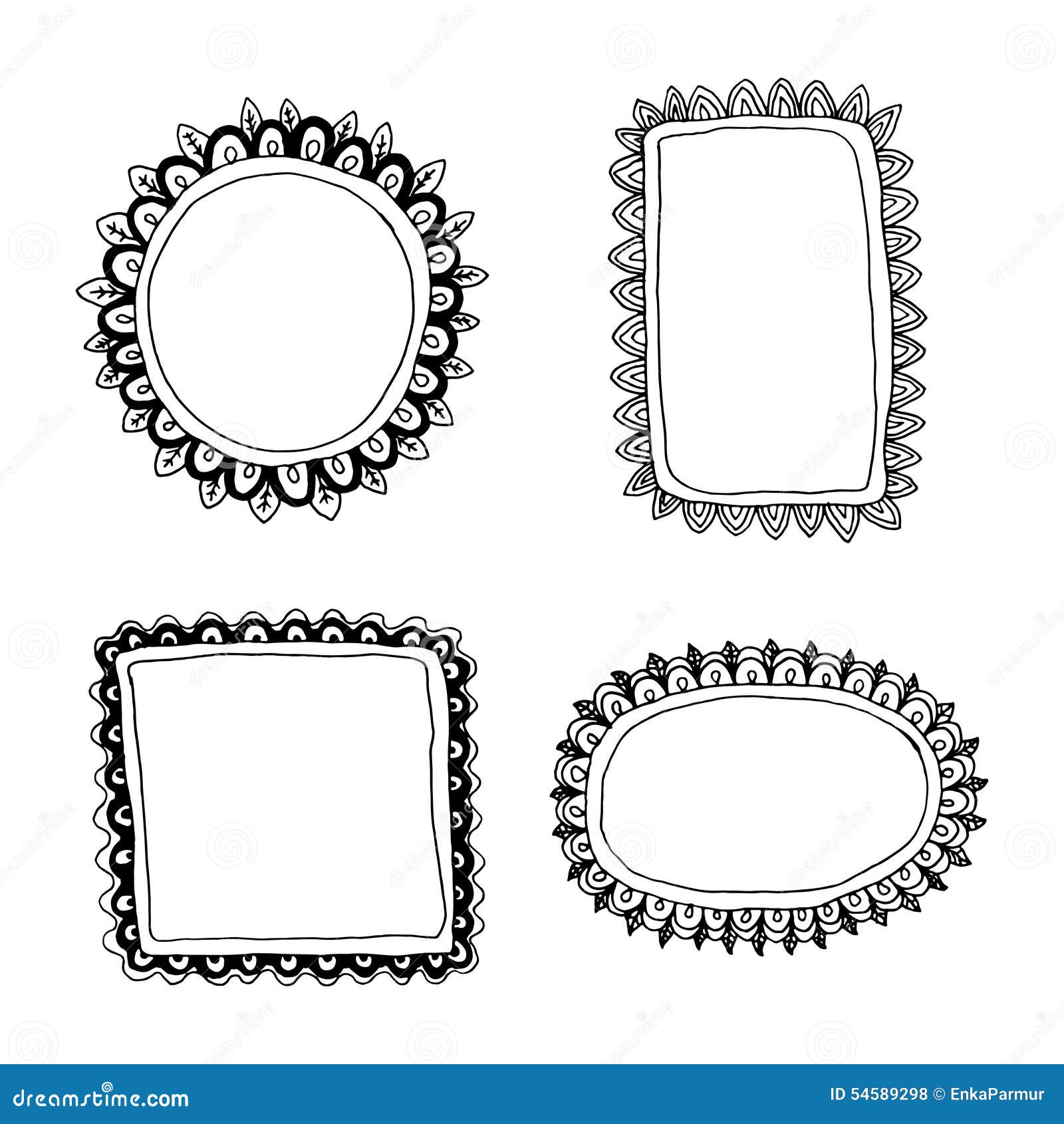 Hand Gezeichnete Rahmen Eingestellt Vektor Abbildung - Illustration von
