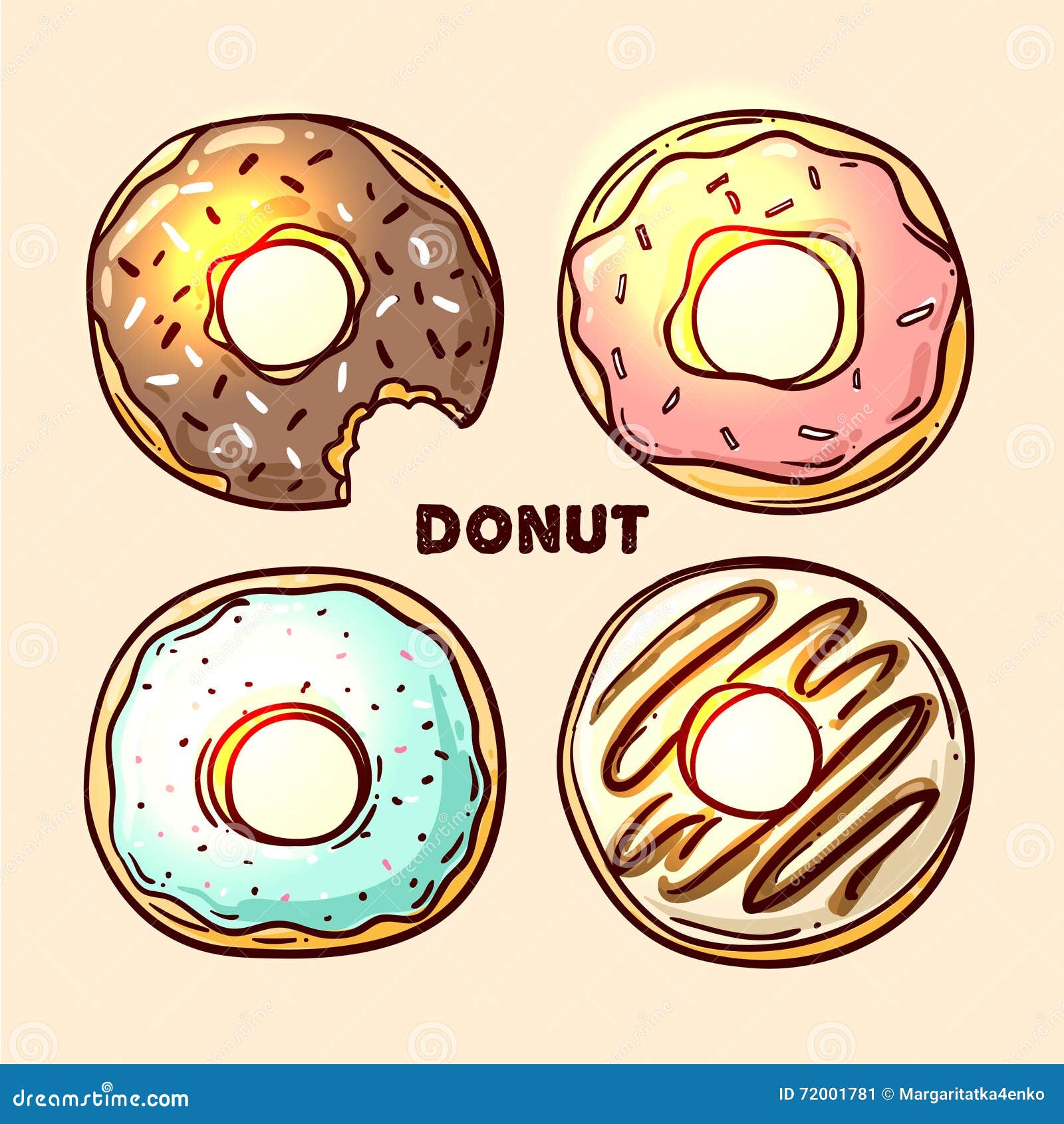 Download Hand gezeichneter Donut vektor abbildung. Illustration von ...