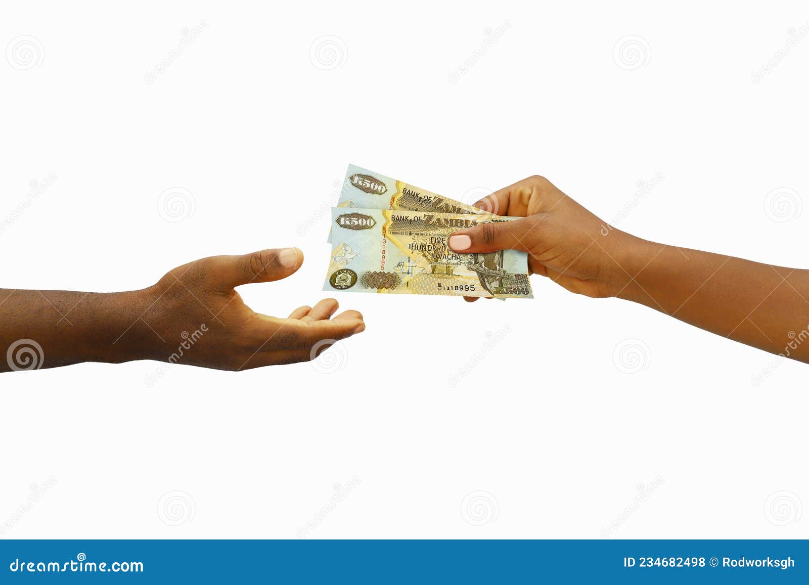 Hand Giving 3D Rendered Zambian Kwacha Notes To Another Hand Hand hand-giving-3d-rendered-zambian-kwacha-notes-to-another-hand-hand