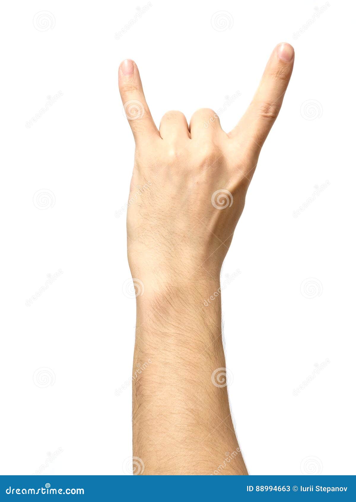Hand Giving the Devil Horns Gesture Stock Image Image of isolated
