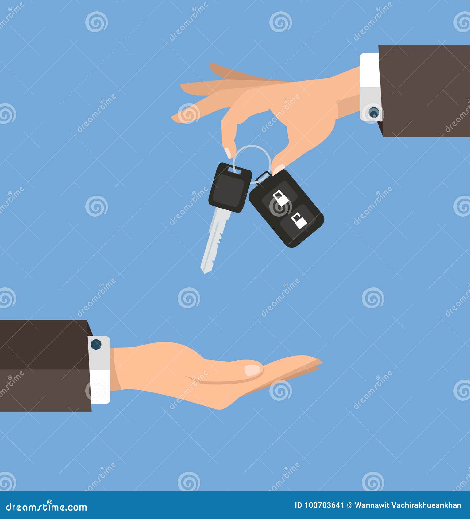 Hand giving key to buyer stock vector. Illustration of purchase - 100703641