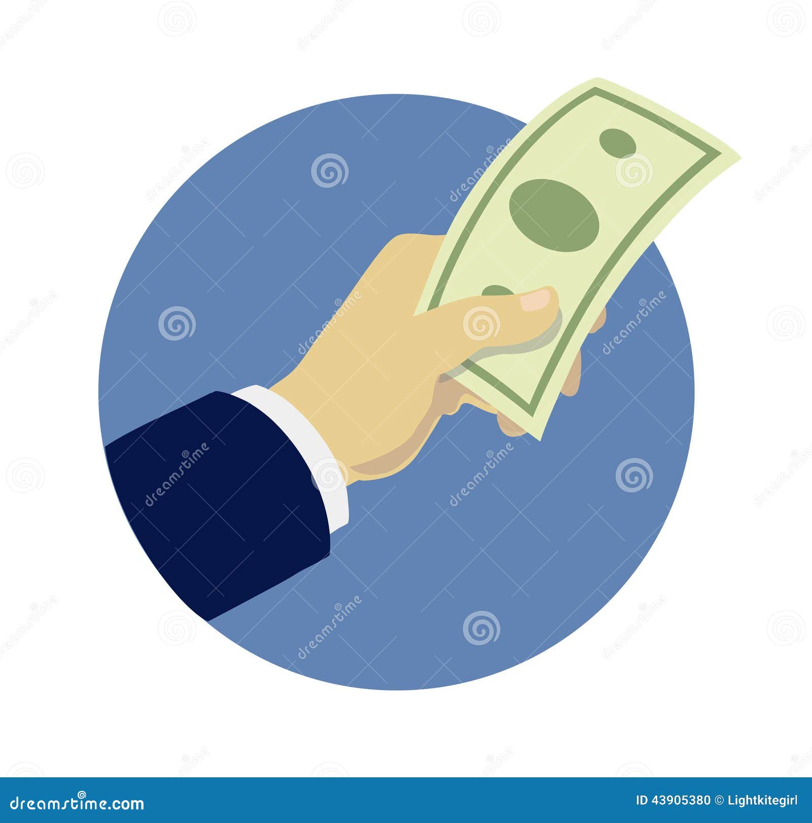 Hand giving money stock vector. Illustration of gesture 43905380