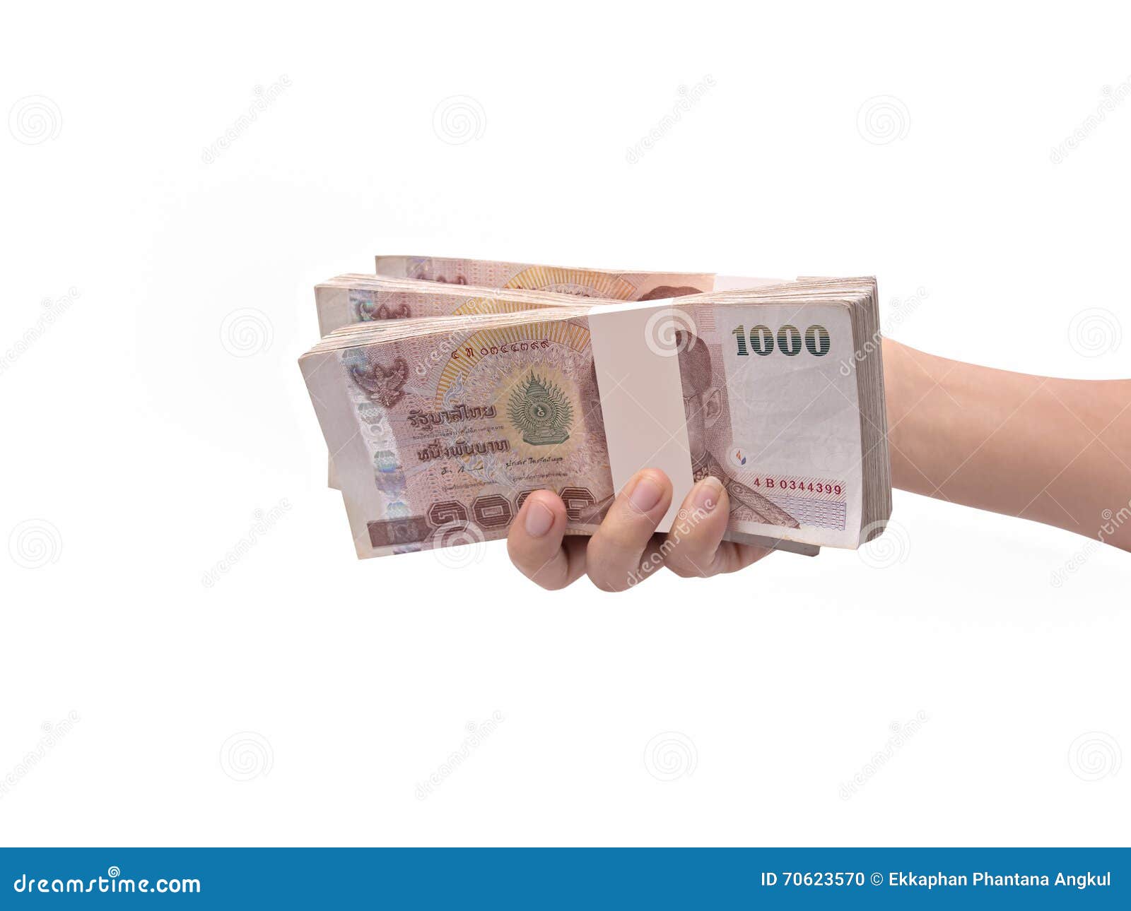 Hand giving Thai banknotes stock photo. Image of banking - 70623570