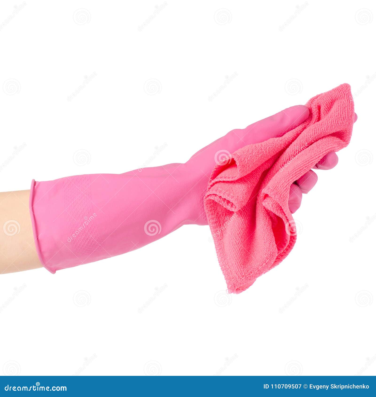 Hand in Glove for Cleaning a Microfiber Stock Image Image of domestic