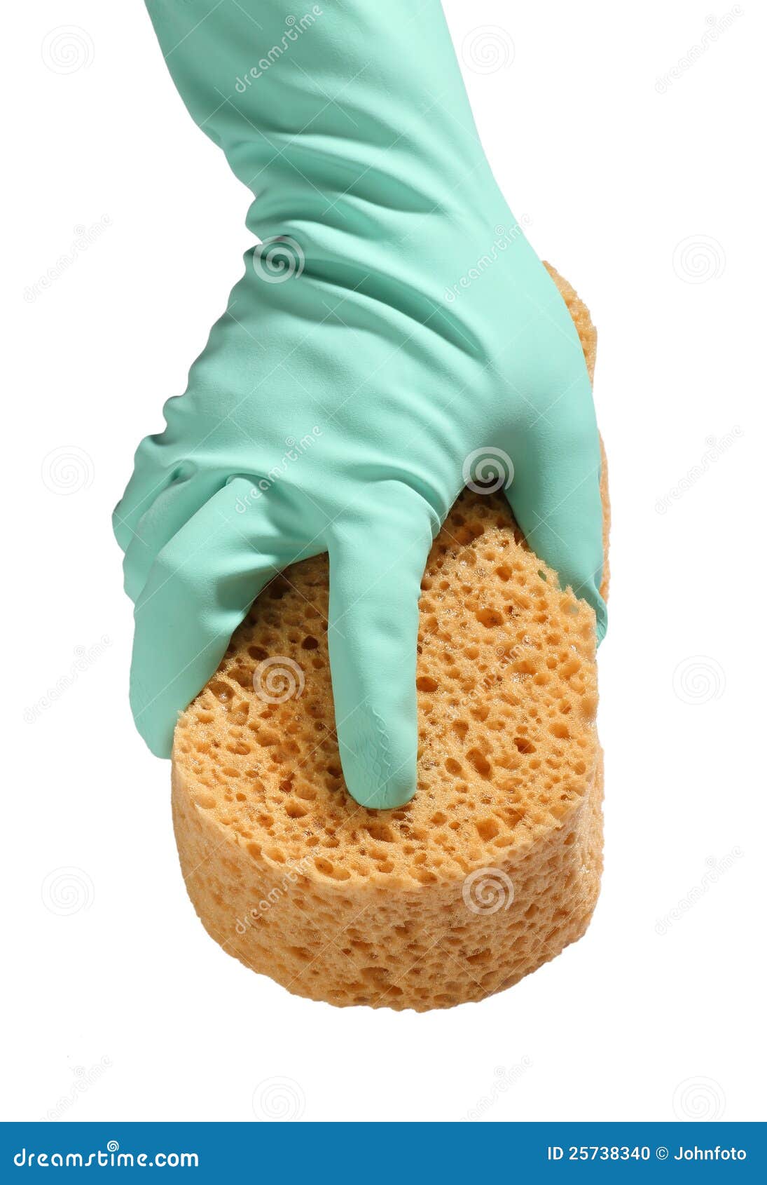 Hand in glove with sponge stock photo. Image of sponge 25738340