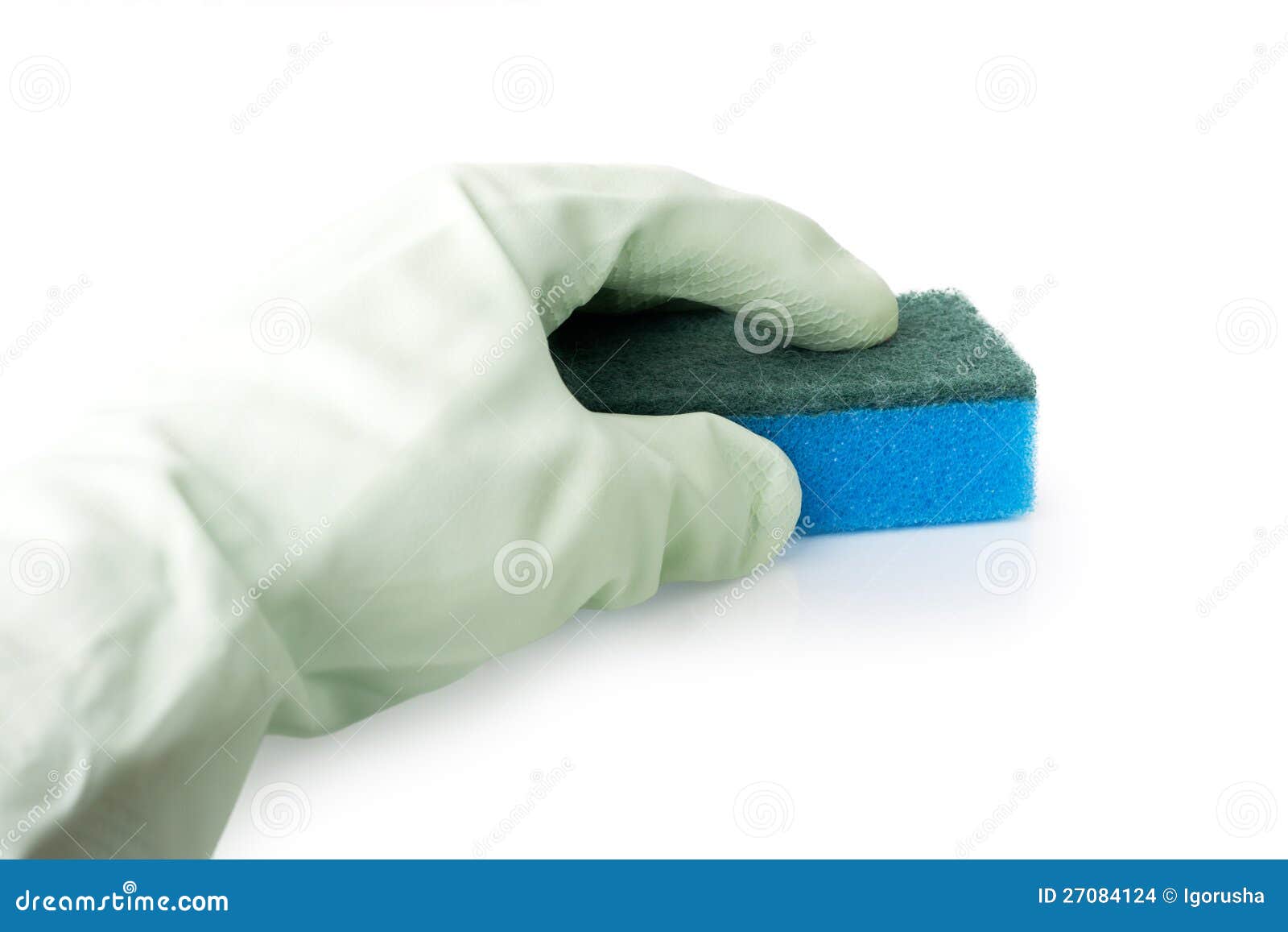 Hand in glove with sponge stock photo. Image of yellow 27084124