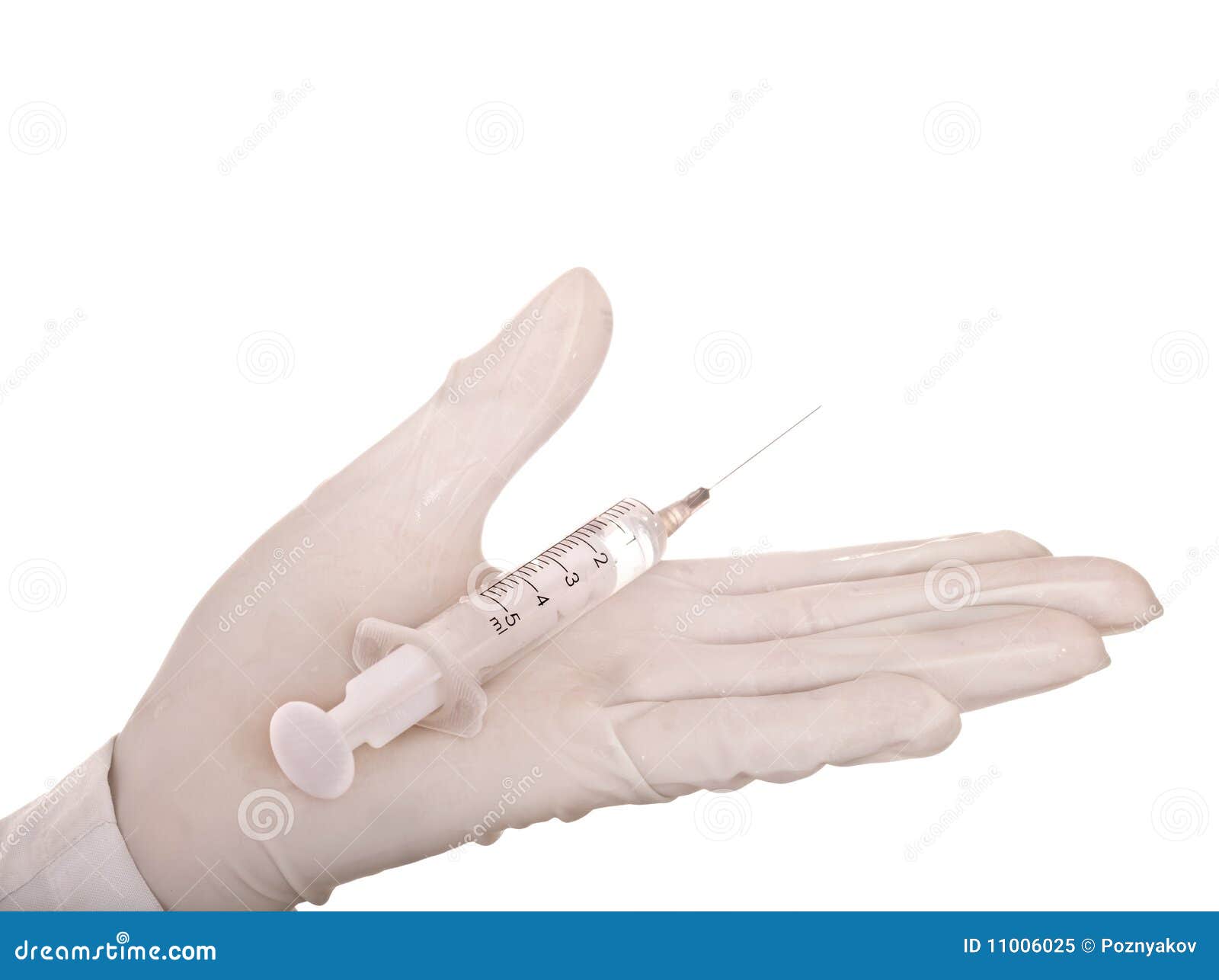 Hand in Glove with Syringe. Stock Image Image of syringe, liquid 11006025