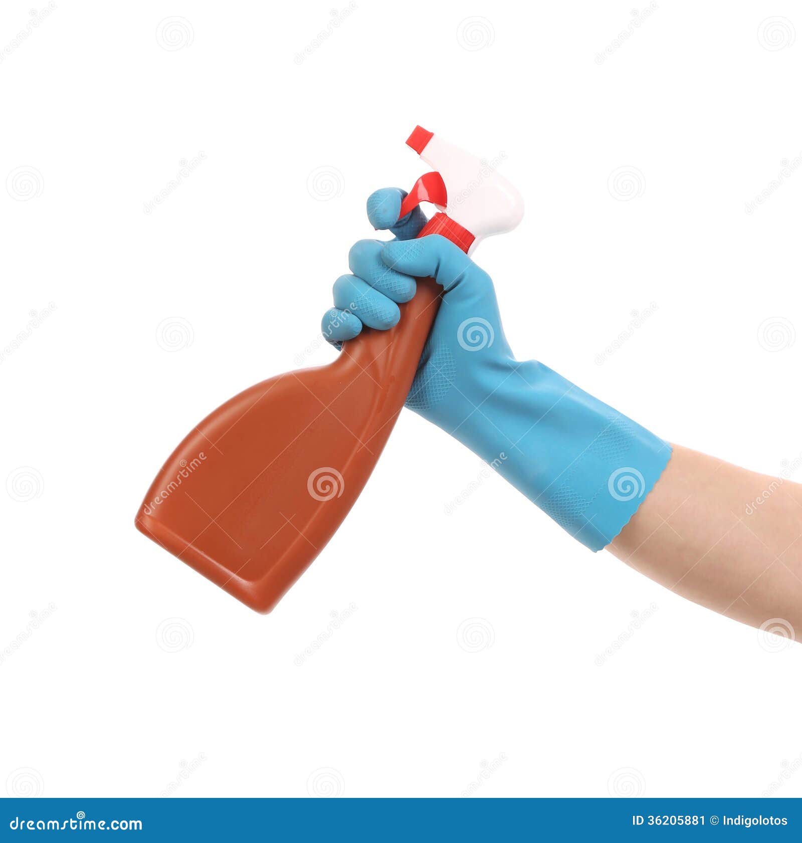 Hand in Gloves Holds Spray Bottle. Stock Image Image of safety