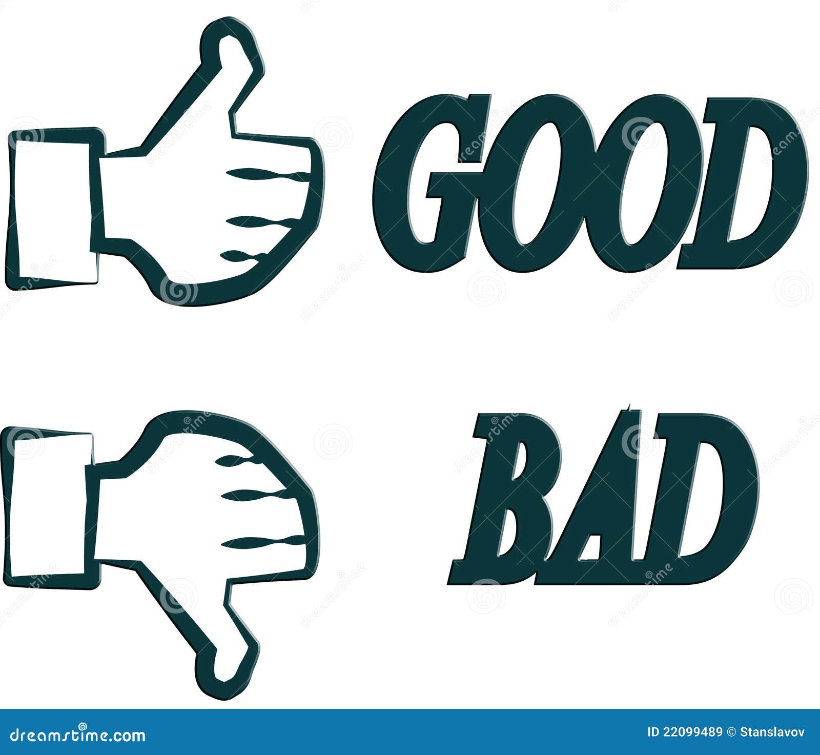 Hand goor or bad stock illustration. Illustration of five 22099489