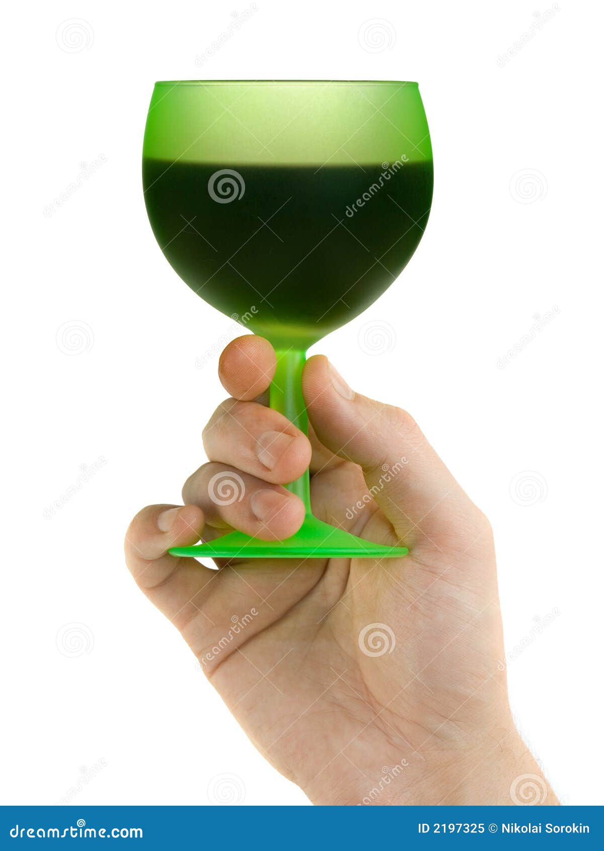 Hand with green glass stock image. Image of celebrate 2197325
