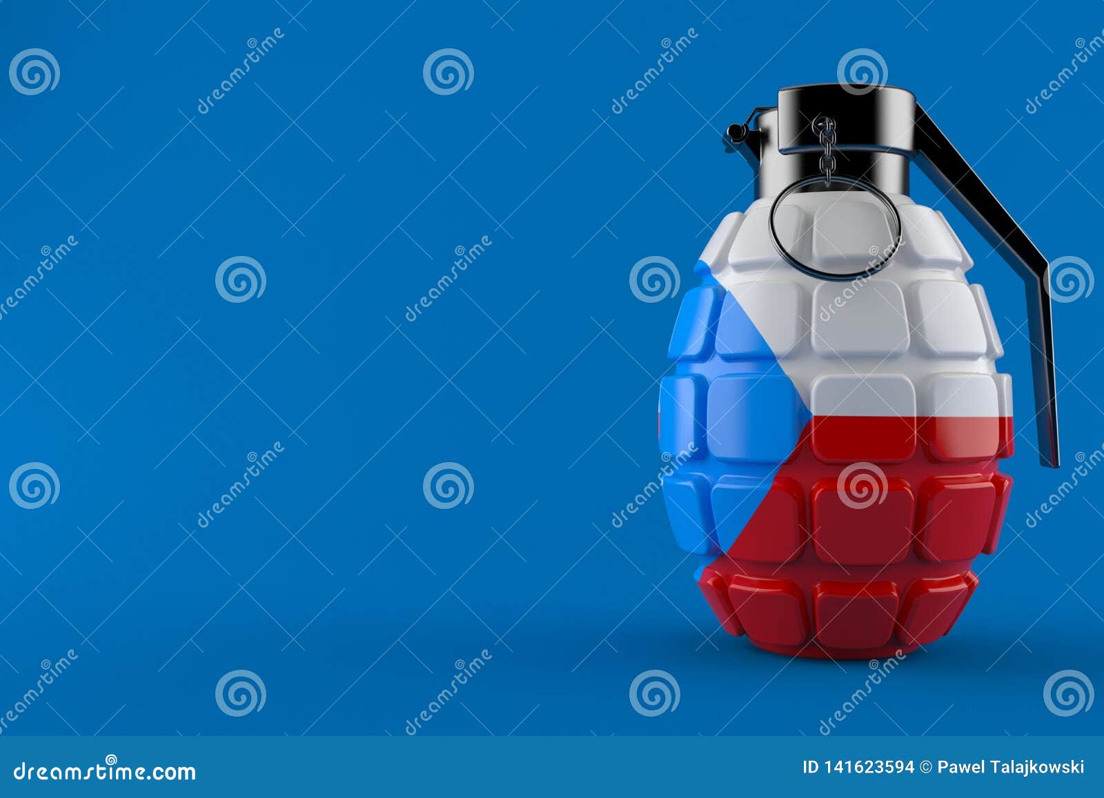 Hand Grenade With Czech Flag Stock Illustration