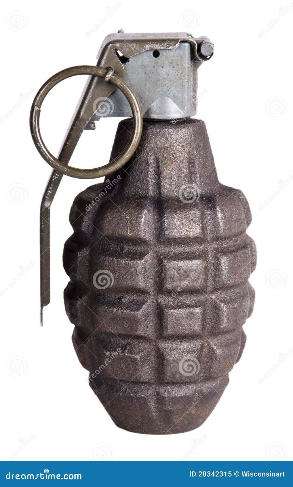 hand grenade weapon of war,  on white