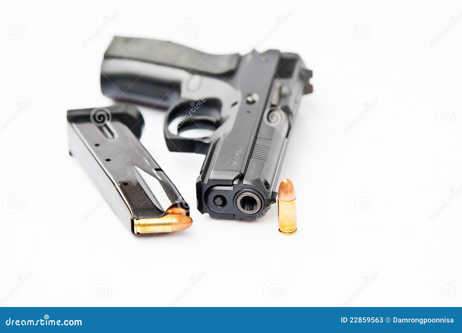 Hand gun and magazine stock image. Image of fire, ammo 22859563