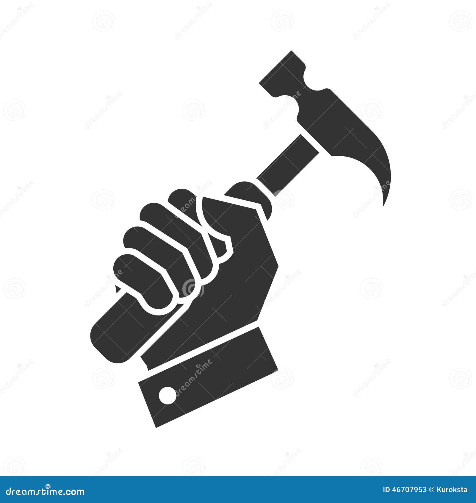 Hand Hammer Icon Stock Vector Image 46707953