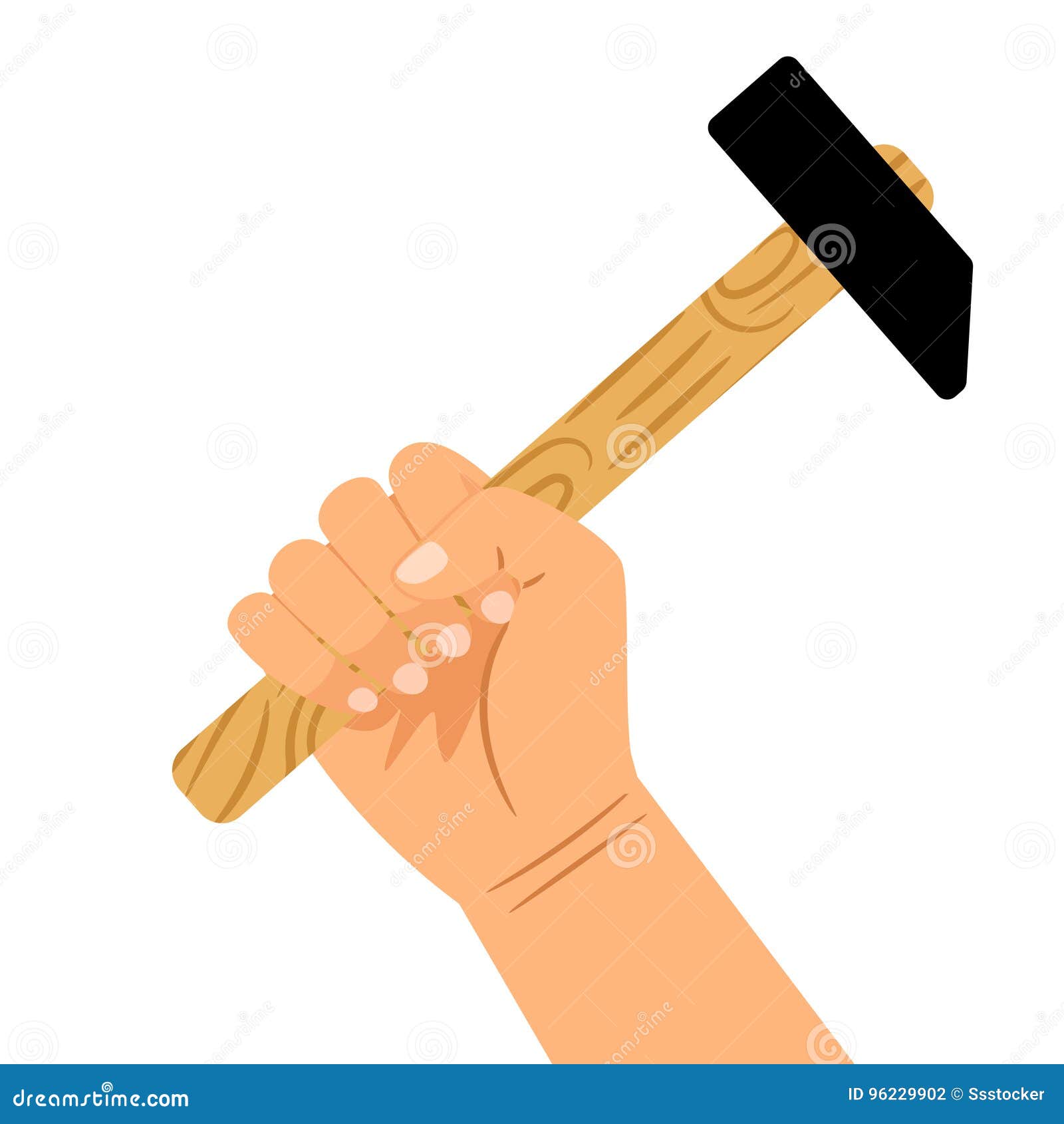 Hand with hammer icon stock vector. Illustration of equipment 96229902