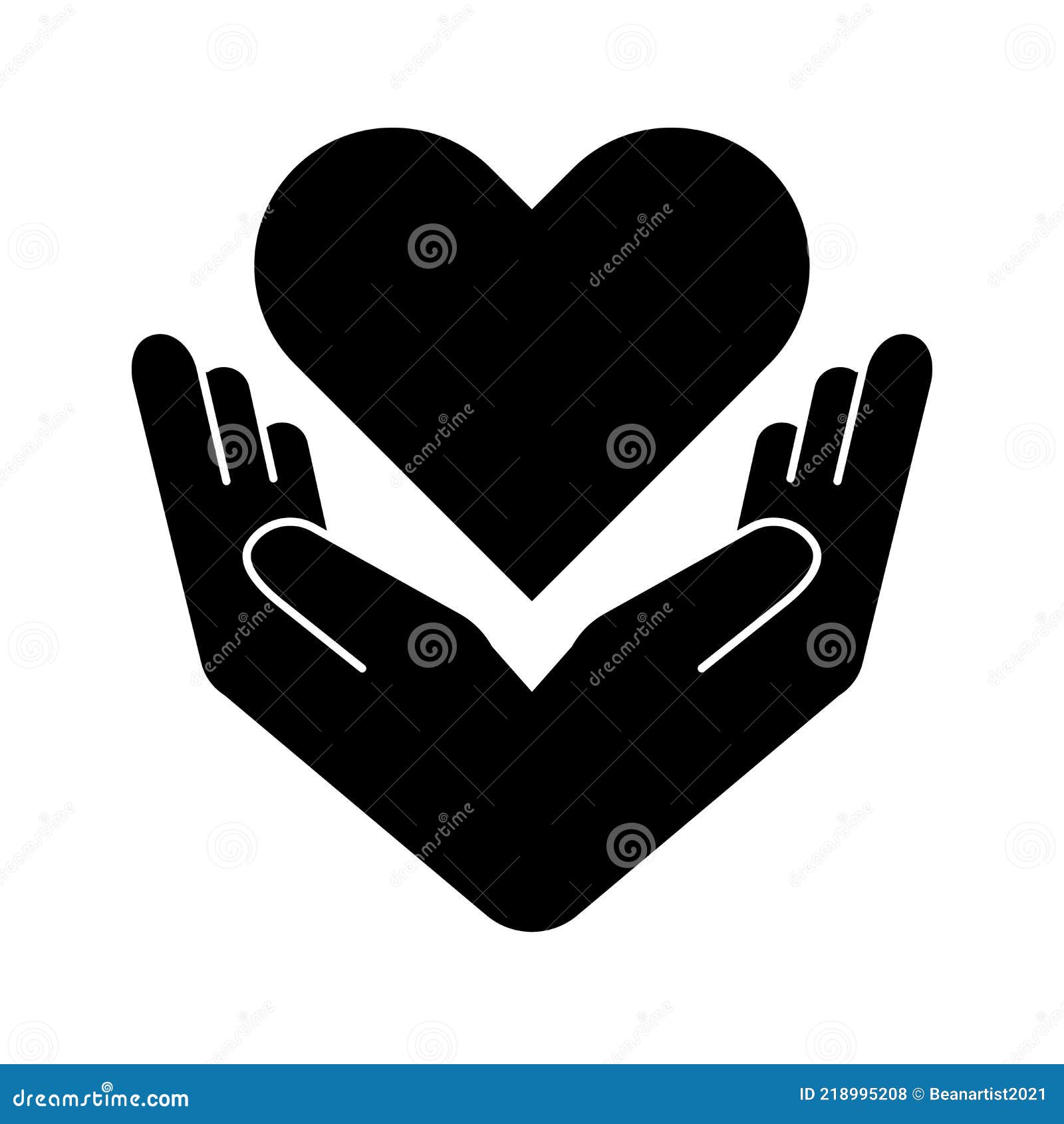 Heart on hands vector icon stock vector. Illustration of care 218995208