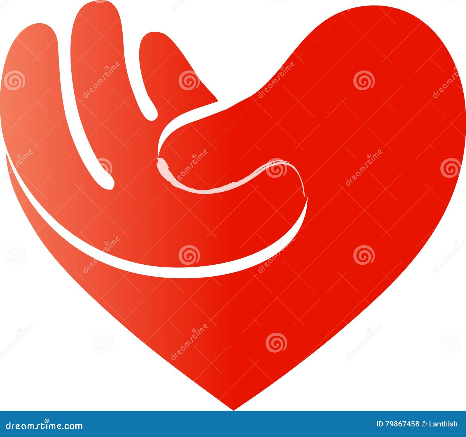 Hand in heart shape stock vector. Illustration of human - 79867458